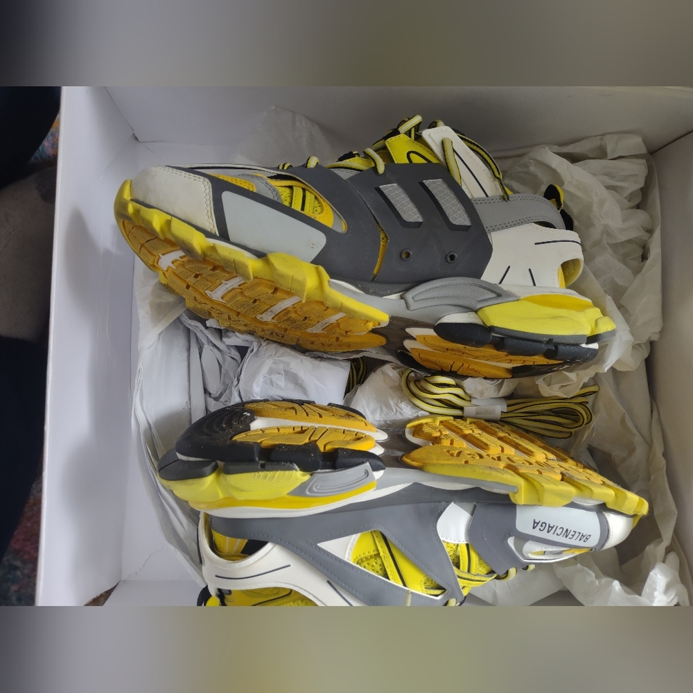 Balenciaga Yellow Gray White Track Sneakers